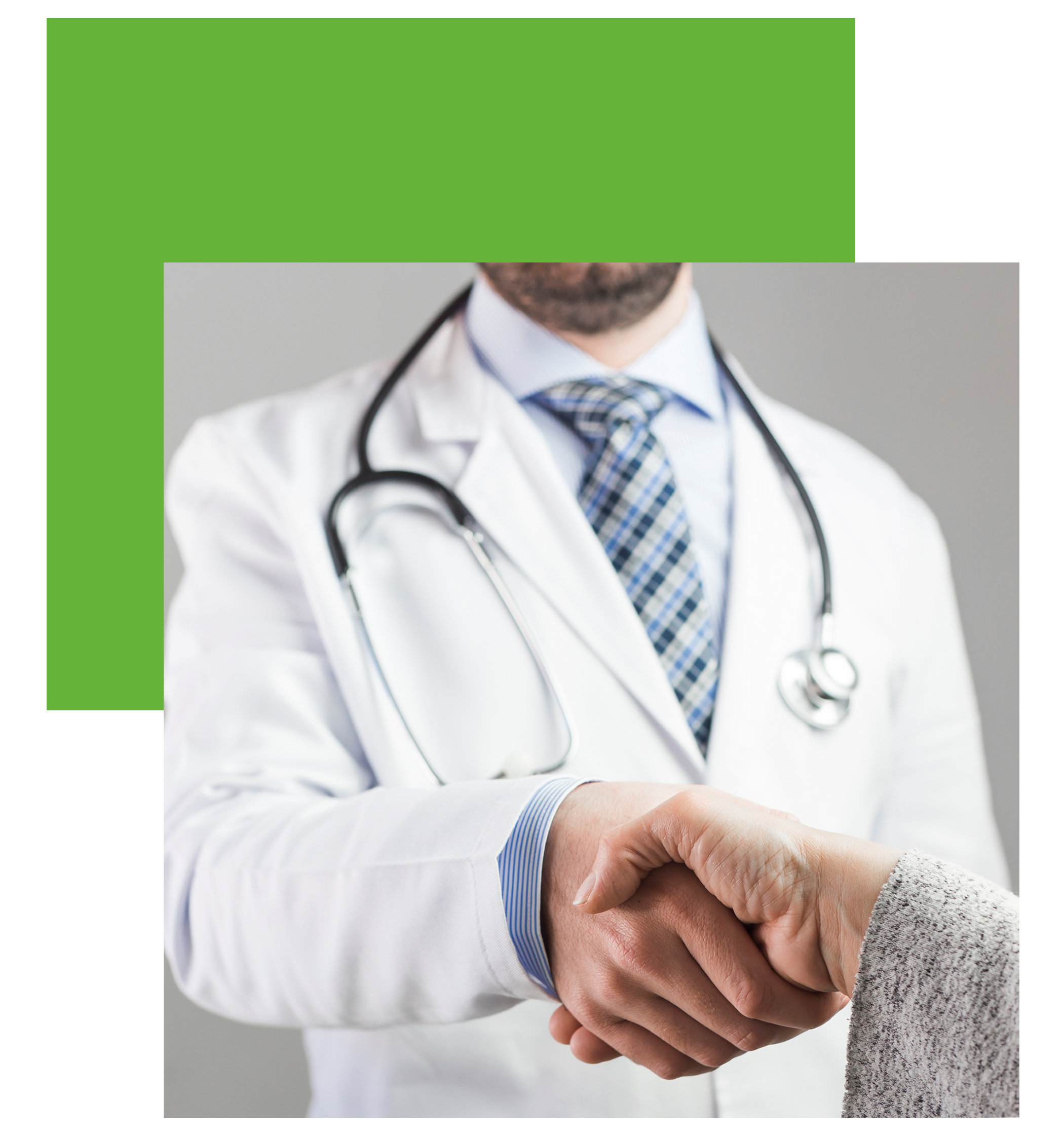 close-up-male-doctor-shaking-hand-with-patient-against-gray-background