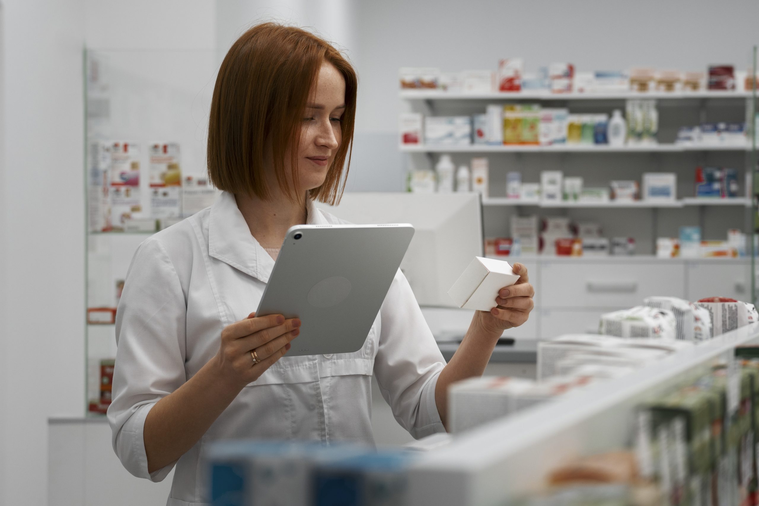 female-pharmacist-working-with-tablet-pharmacy